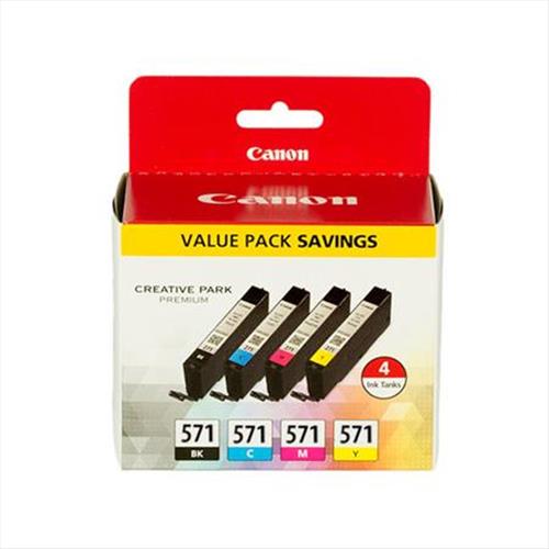 Cartucce di Inchiostro Canon CLI-571 C/M/Y/BK Multipack 0386C004 Cartucce di Inchiostro Canon CLI-571 C/M/Y/BK Multipack 0386C004