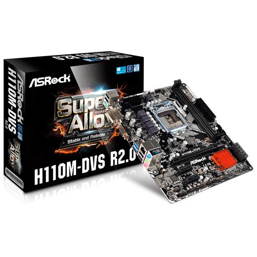 Scheda Madre Asrock H110M-DVS R2.0 90-MXB330-A0UAYZ Scheda Madre Asrock H110M-DVS R2.0 90-MXB330-A0UAYZ