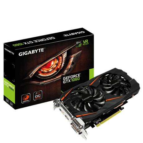 Scheda Video Gigabyte GeForce® GTX 1060 WINDFORCE OC 3G GV-N1060WF20C-3GD Scheda Video Gigabyte GeForce® GTX 1060 WINDFORCE OC 3G GV-N1060WF20C-3GD