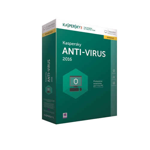 Aggiornamento Antivirus Kaspersky 2016 1PC SW-KAV16-1/AGG Aggiornamento Antivirus Kaspersky 2016 1PC SW-KAV16-1/AGG