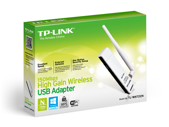 Scheda di Rete Wireless High Gain N 150Mbps USB - TL-WN722N Scheda di Rete Wireless High Gain N 150Mbps USB - TL-WN722N