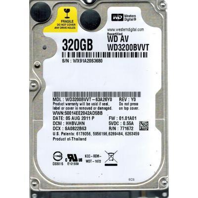 Hard Disk 2.5" WD 320GB WD3200BVVT Hard Disk 2.5" WD 320GB WD3200BVVT