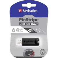 Pendrive Verbatin PinStripe USB 3.0 Drive 64GB Black 49318 Pendrive Verbatin PinStripe USB 3.0 Drive 64GB Black 49318