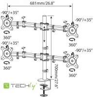 Supporto da scrivania per 4 Monitor 13-27